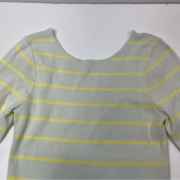 Zara striped cropped sweater light green & yellow - large - Picture 2 of 10